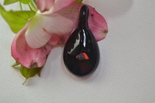 (B) Borosilicate and Opal Pendant, Teardrop shape