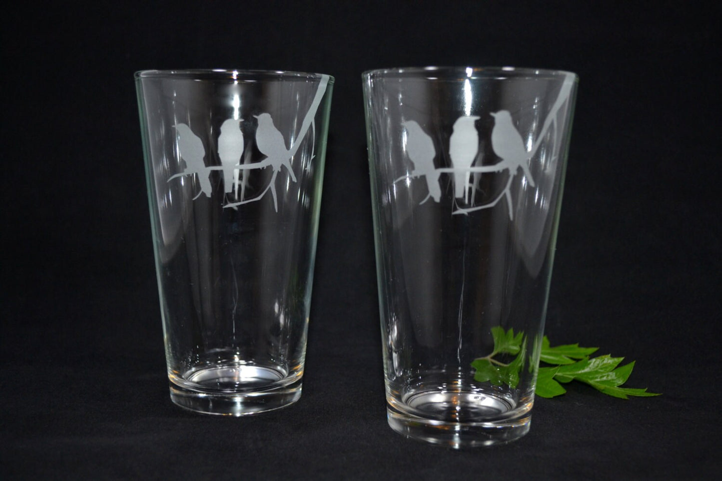 (H) Pint Glasses, Bird Glassware