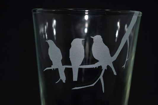 (H) Pint Glasses, Bird Glassware