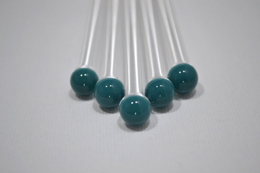 (E) Aqua Swizzle Sticks, Glass Swizzle Sticks