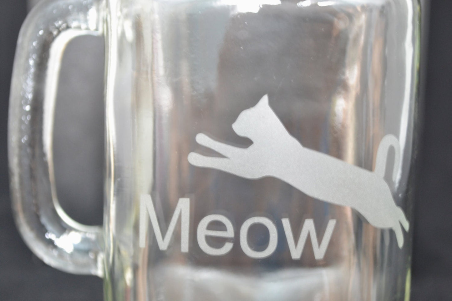 (H) Drinking Glass, Glasses with Handle, Cat Meow