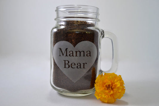 (H) Drinking Glass, Glasses with Handle, Coffee Mug, Mama Bear