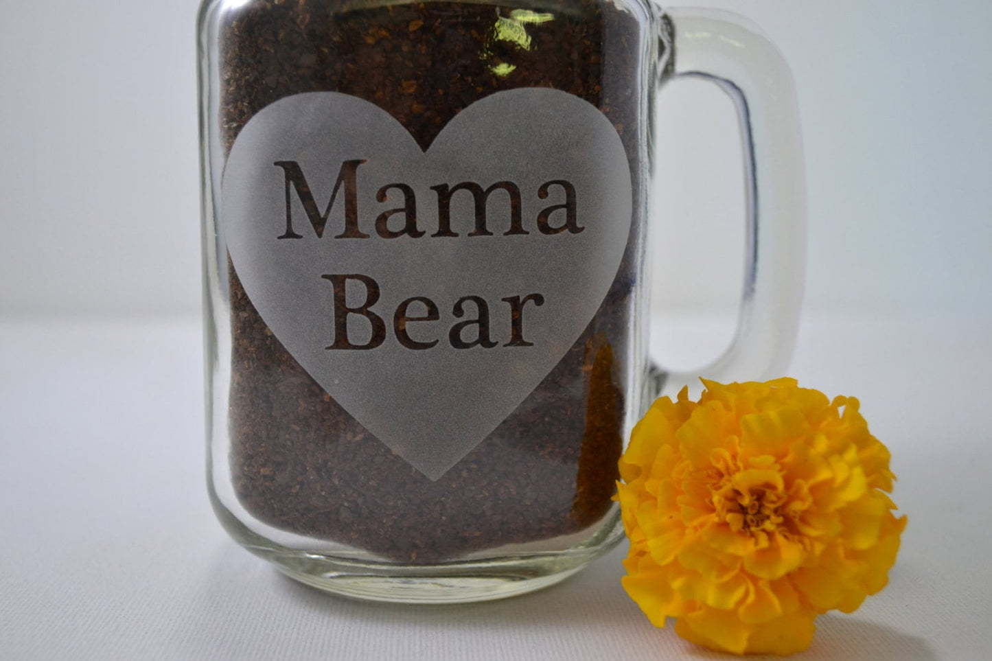 (H) Drinking Glass, Glasses with Handle, Coffee Mug, Mama Bear