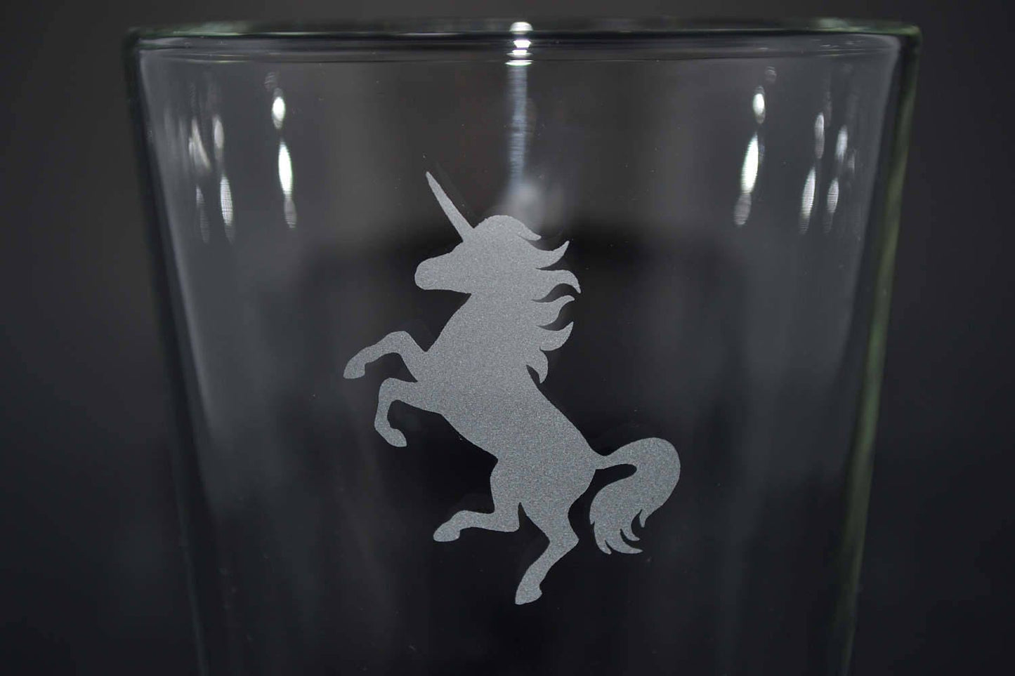 (H) Pint Glass, Unicorn Pint Glass