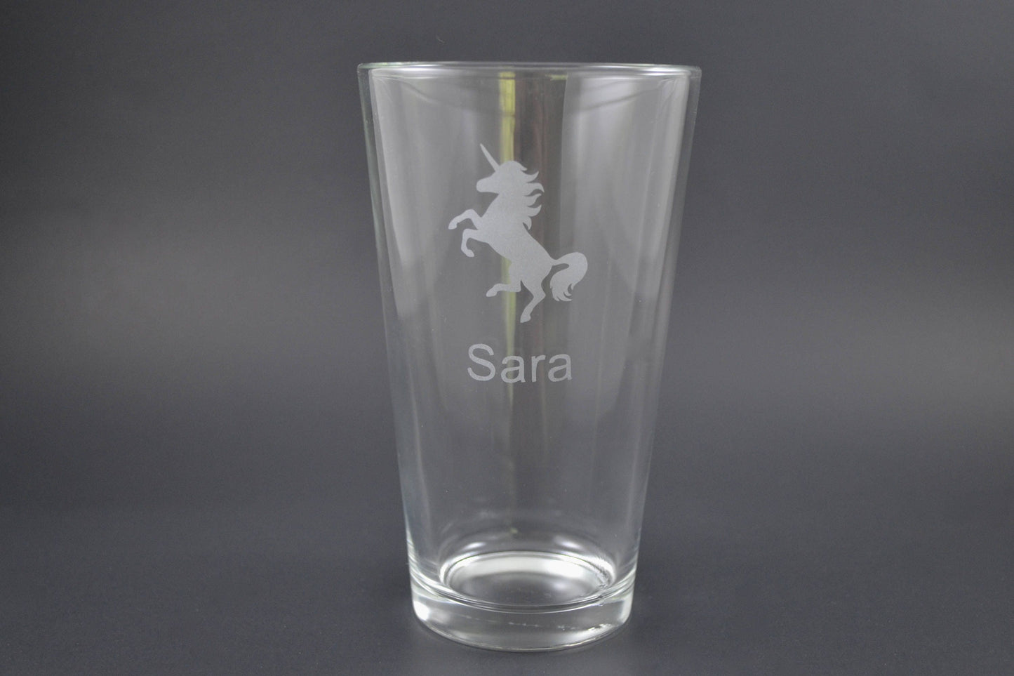 (H) Pint Glass, Unicorn Pint Glass