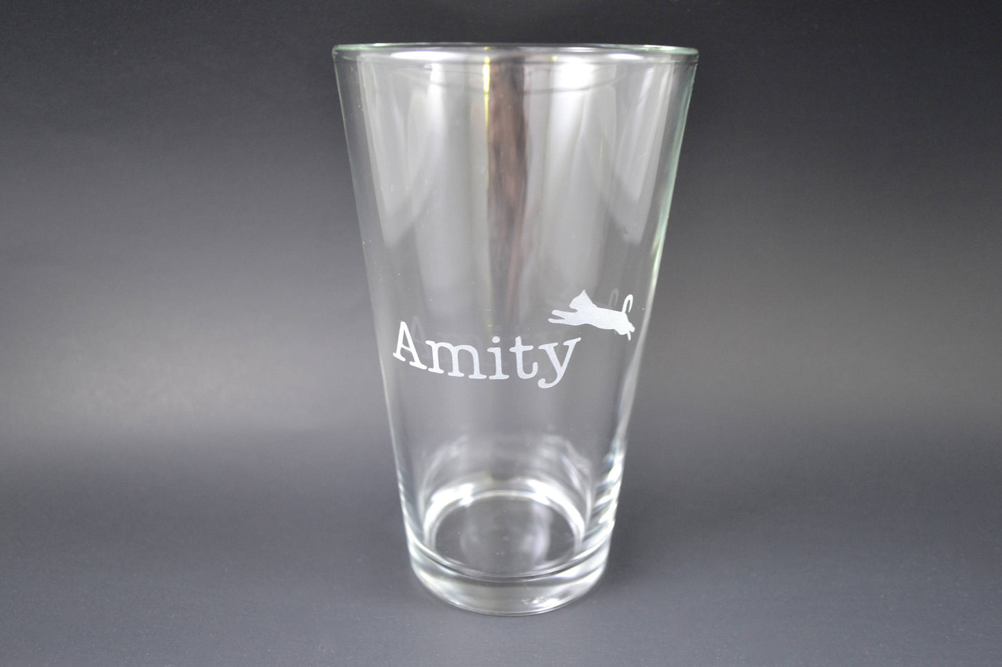 (H) Pint Glass, Custom Pint Glass, Kitty Cat