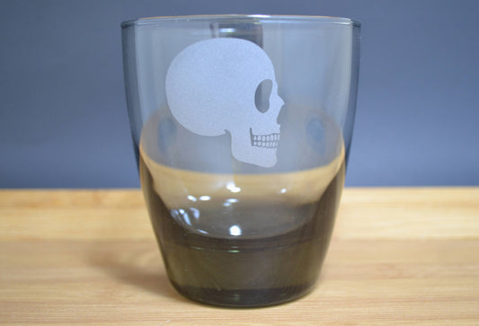 (H) Glassware, Black Skull