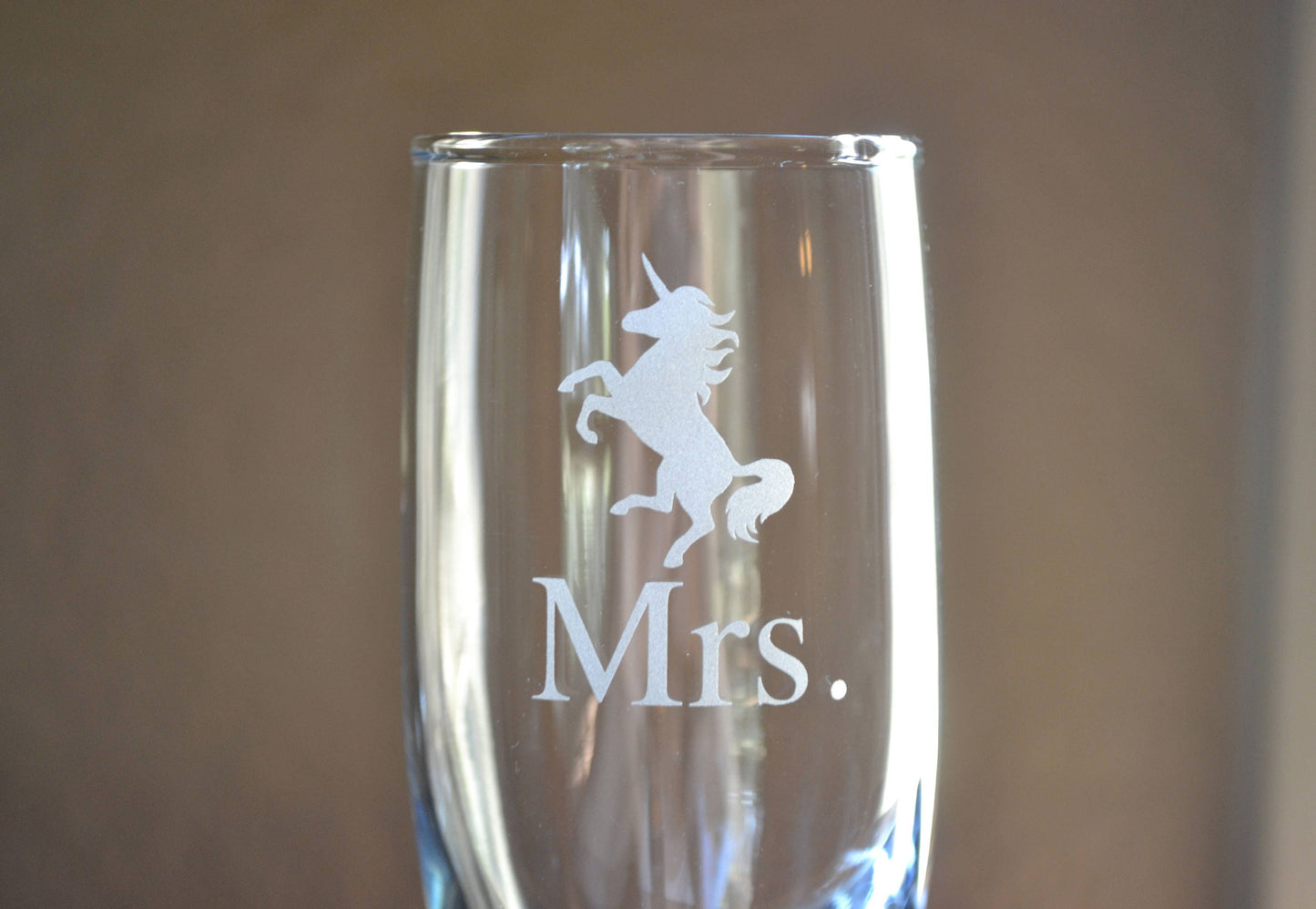 (H) Champagne Glasses, Mr. and Mrs. Champagne Flutes, Unicorns