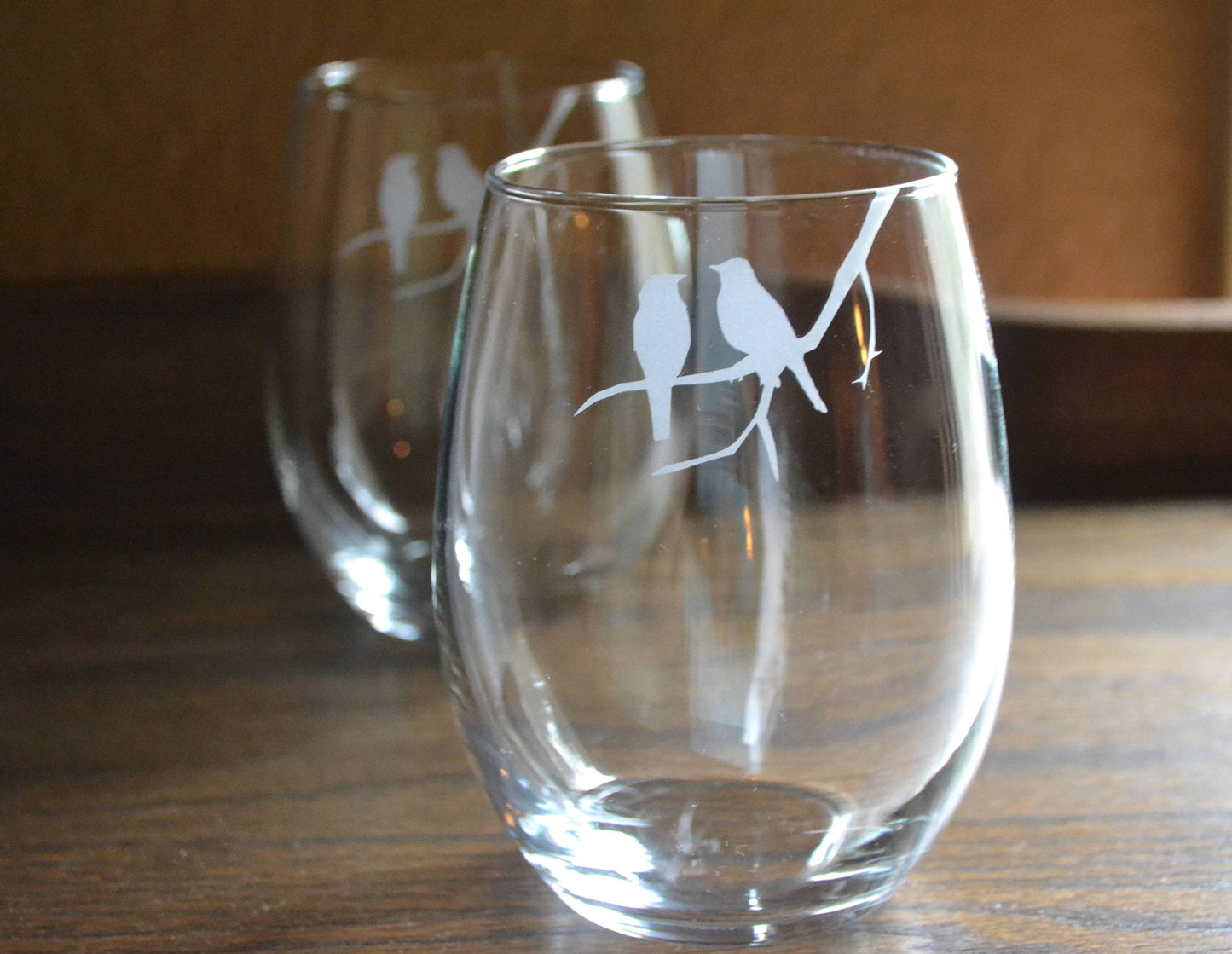 (H) Wine Glasses, Bird Wine Glasses, Stemless Wine Glasses