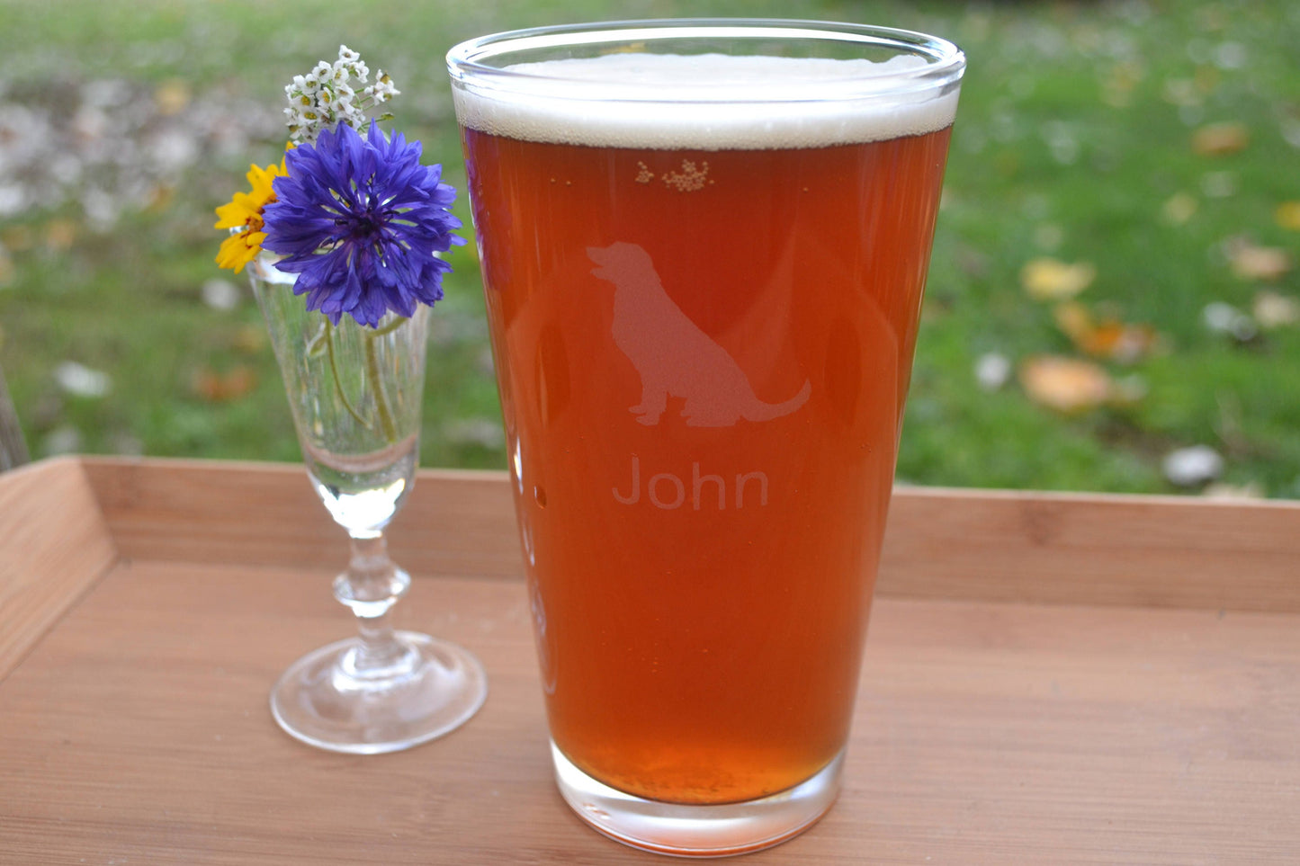 (H) Pint Glass, Personalized Pint Glass, Dog Pint Glass