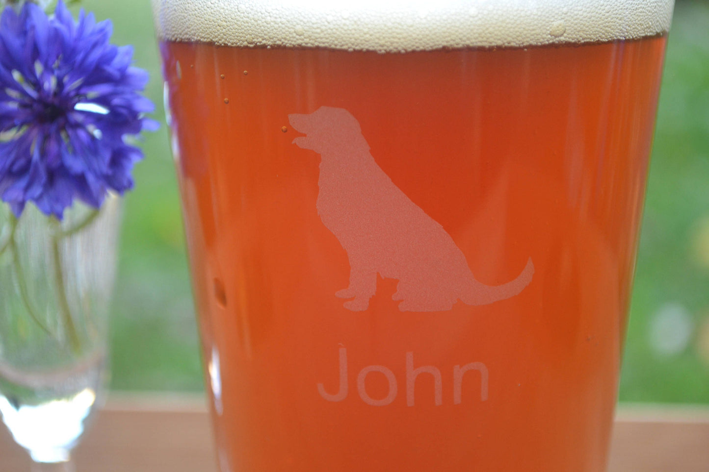 (H) Pint Glass, Personalized Pint Glass, Dog Pint Glass