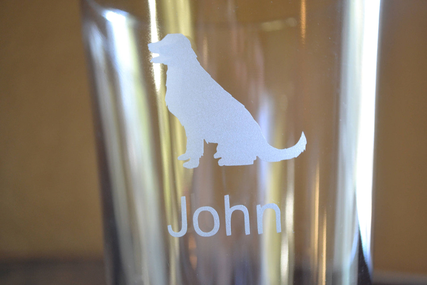 (H) Pint Glass, Personalized Pint Glass, Dog Pint Glass