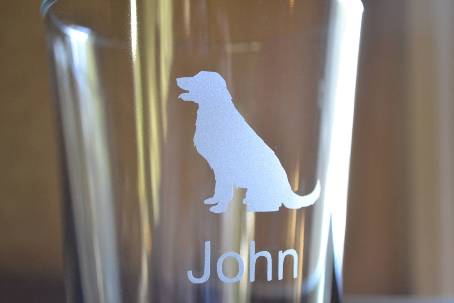 (H) Pint Glass, Personalized Pint Glass, Dog Pint Glass