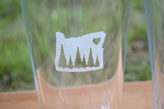 (H) Pint Glass, Oregon Pint Glass