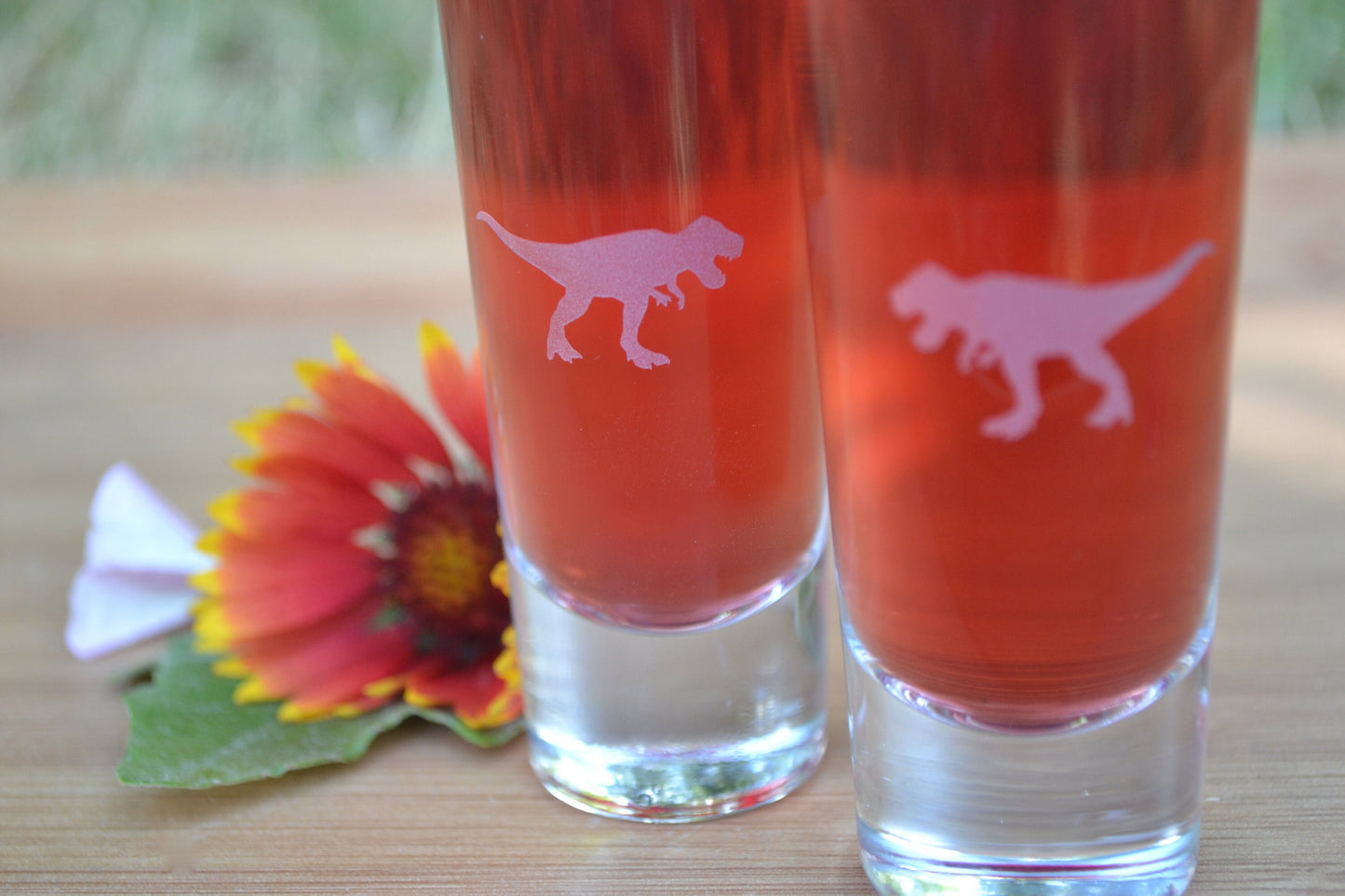 (I) Shot Glass, Dinosaur Shot Glass, T Rex Glass