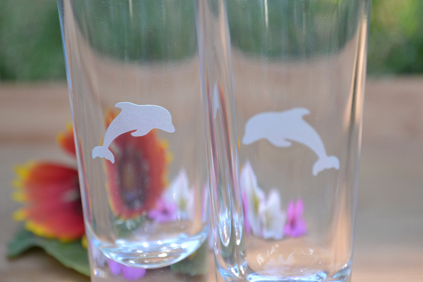 (I) Shot Glasses, Dolphin Shot Glasses, Glass Set