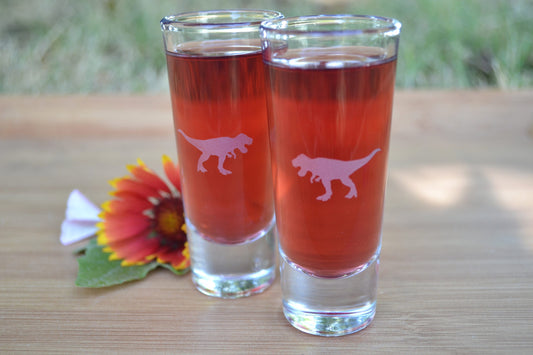 (I) Shot Glasses, Dinosaur Shot Glasses, Glass Set