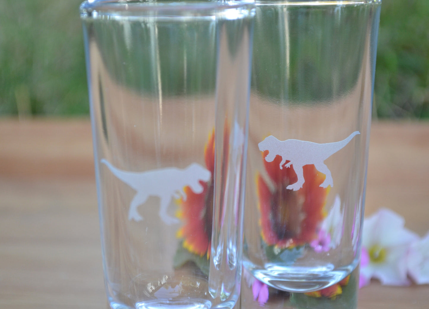 (I) Shot Glass, Dinosaur Shot Glass, T Rex Glass