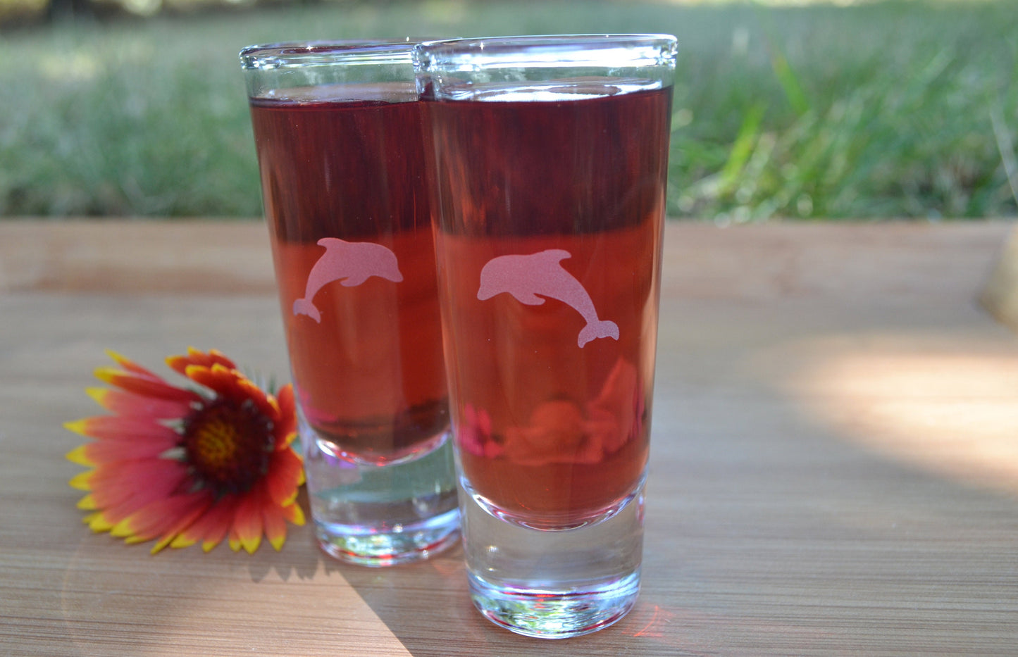 (I) Shot Glasses, Dolphin Shot Glasses, Glass Set