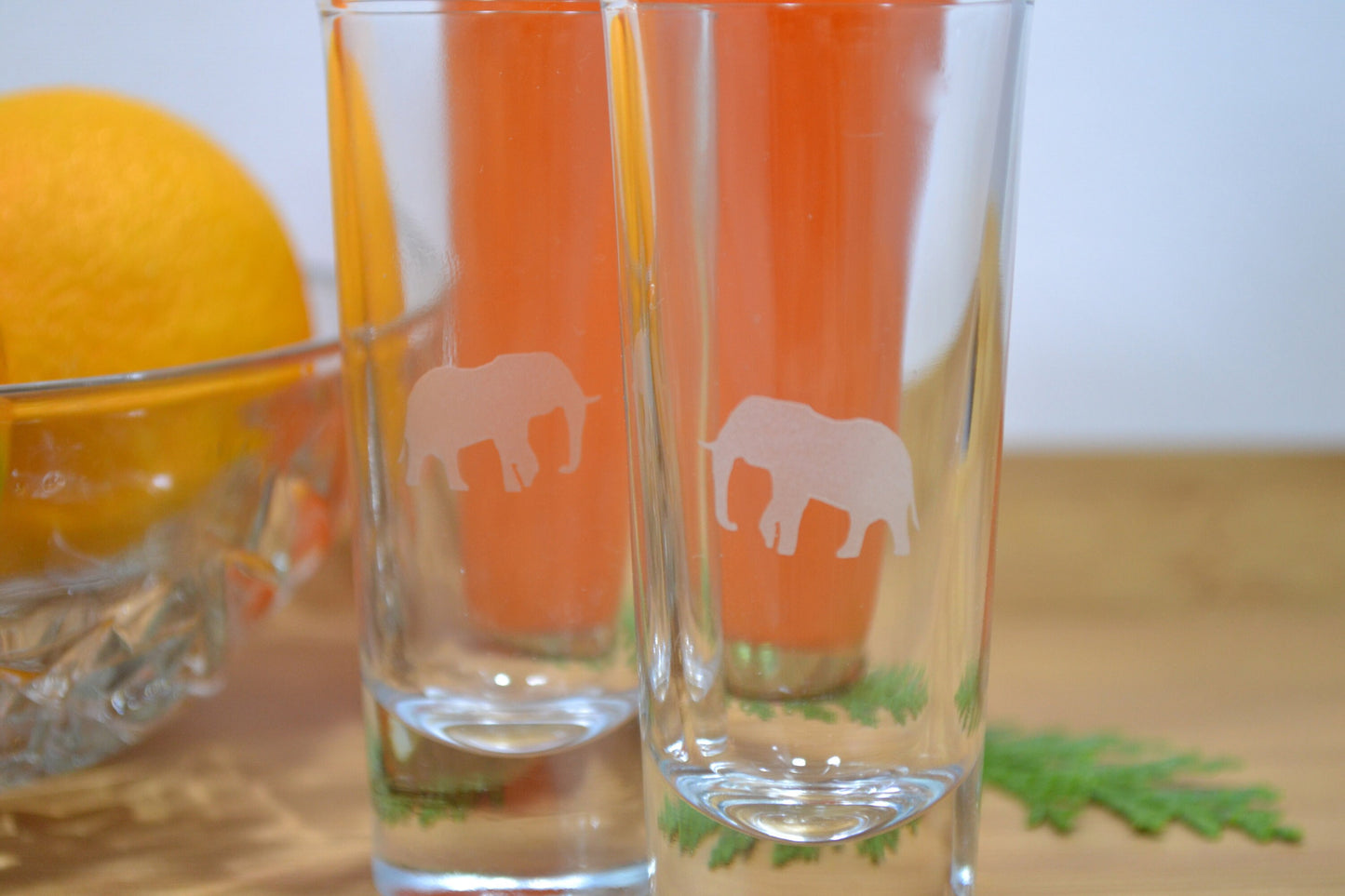 (I) Shot Glasses, Elephant Shot Glasses, Glass Set