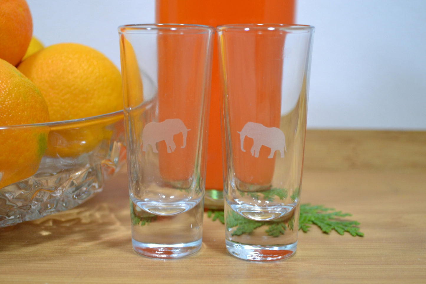 (I) Shot Glasses, Elephant Shot Glasses, Glass Set