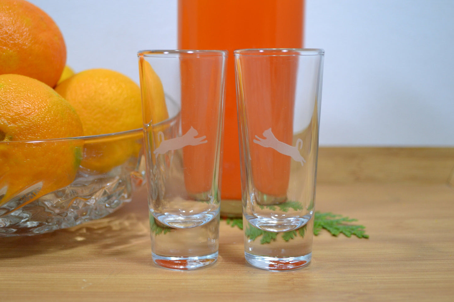 (I) Shot Glasses, Kitty Cat Shot Glasses, Glass Set