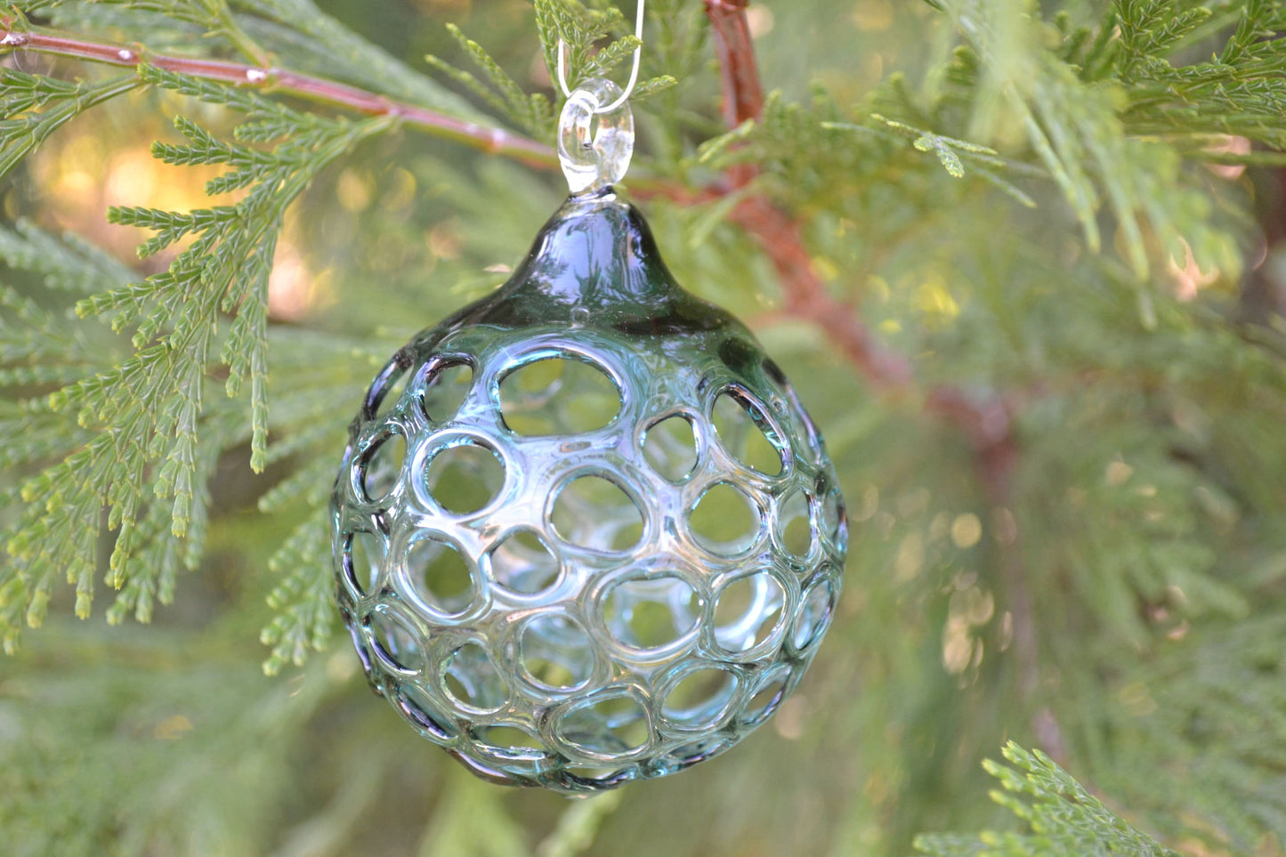 (A) Glass Blown Ornament, Lake