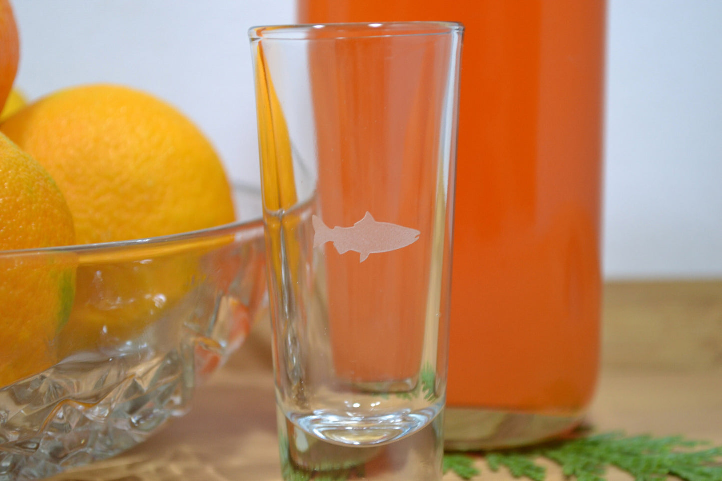 (I) Shot Glass, Fish Shot Glass, Salmon