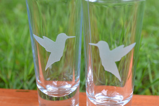 (I) Shot Glasses, Hummingbirds Glass Set