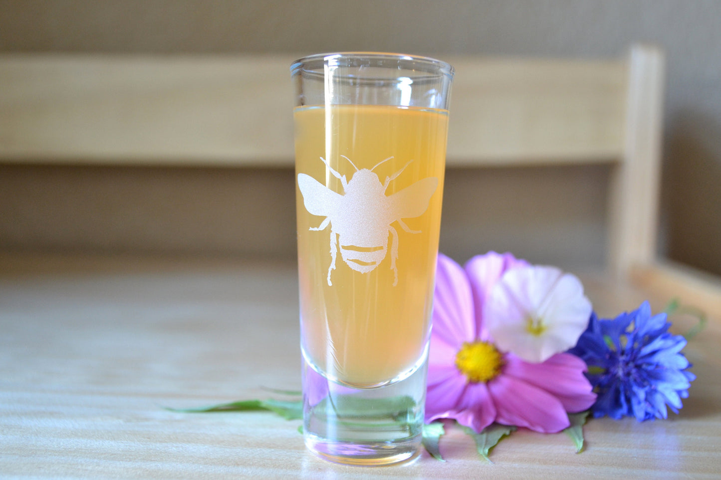 (I) Shot Glass, Bee Shot Glass