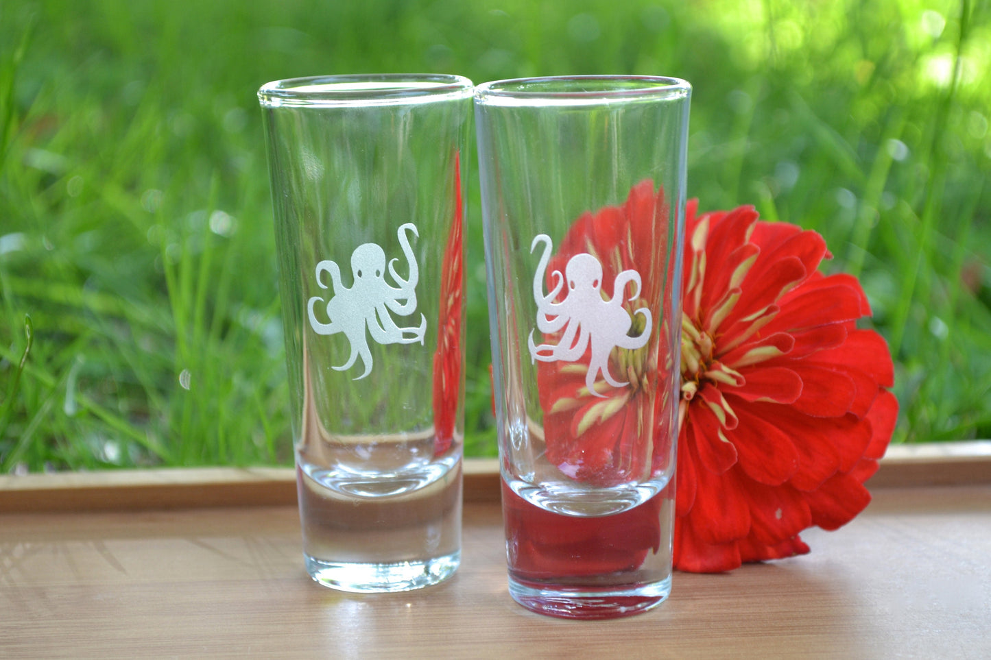 (I) Shot Glasses, Octopus Shot Glasses, Glass Set