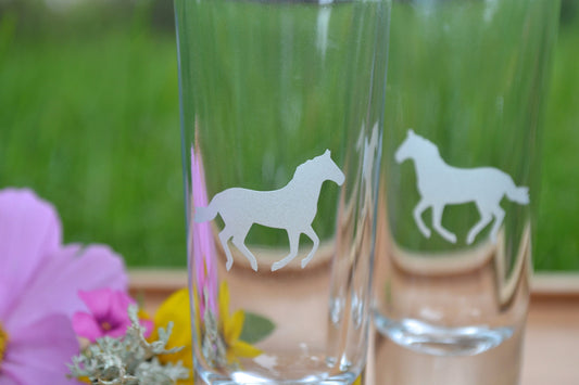 (I) Shot Glasses, Horse Shot Glasses, Glass Set