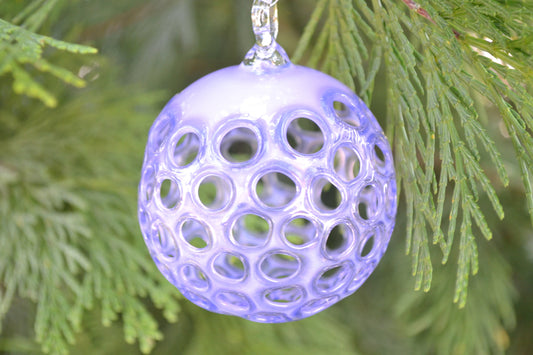 (A) Glass Blown Ornament, Lavendar