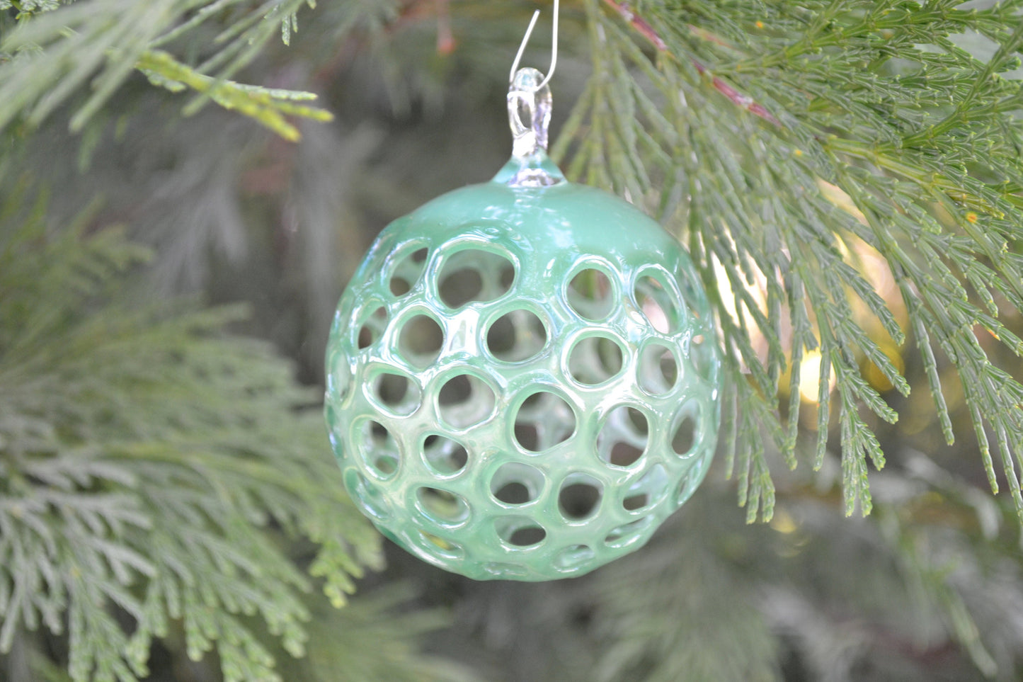 (A) Glass Blown Ornament, Jade