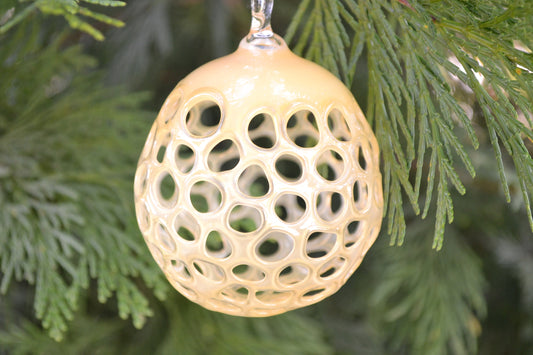 (A) Glass Blown Ornament, Golden