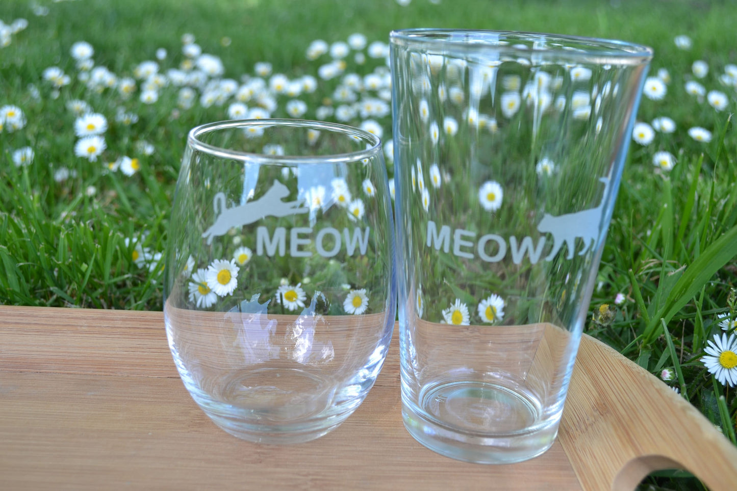 (H) Kitty Cat Glassware, Kitty Cat Pint Glass, Kitty Cat Wine Glass, Cat Lover Gift