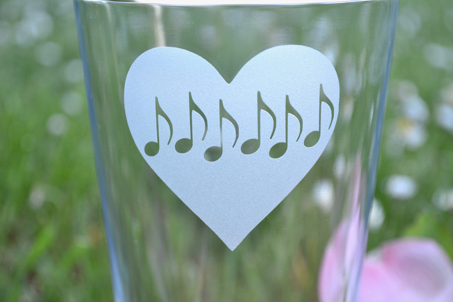 (H) Pint Glass, Music Etched Pint Glass