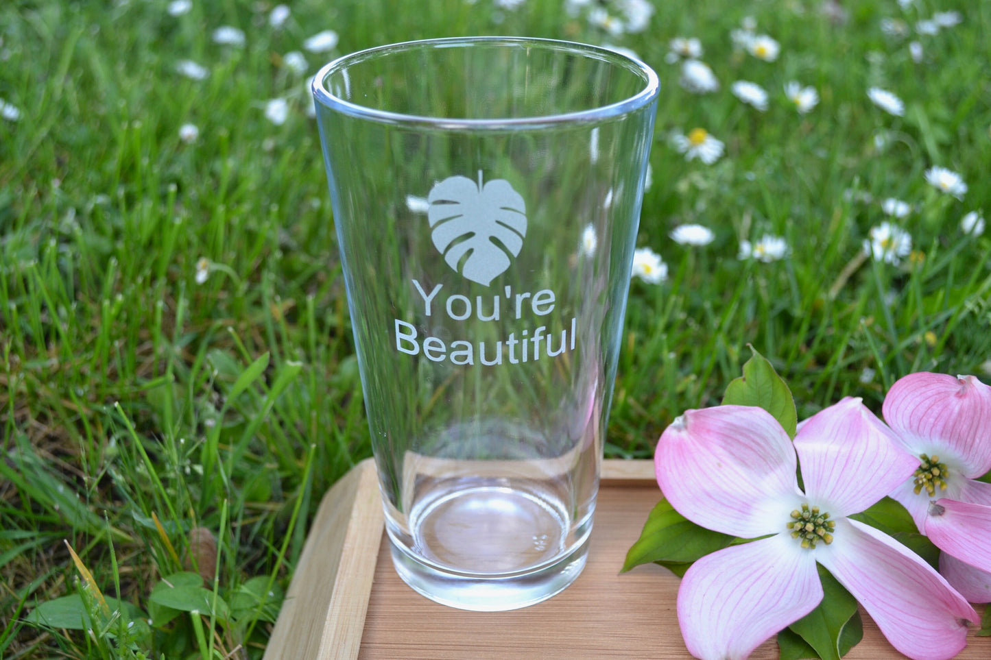 (H) Pint Glass, You're Beautiful Drinking Glass