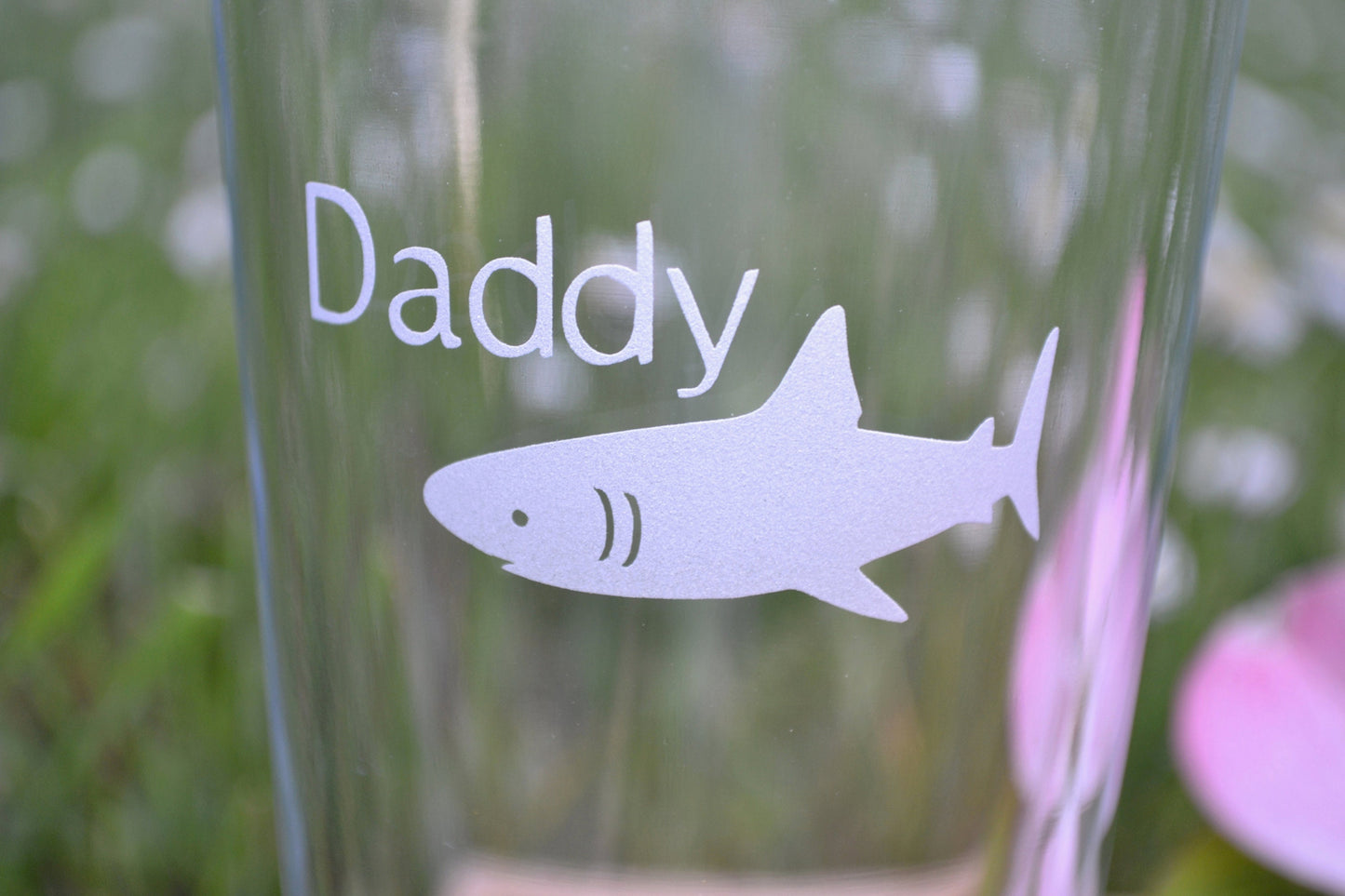 (H) Glassware, Mommy and Daddy Glasses, Sharks