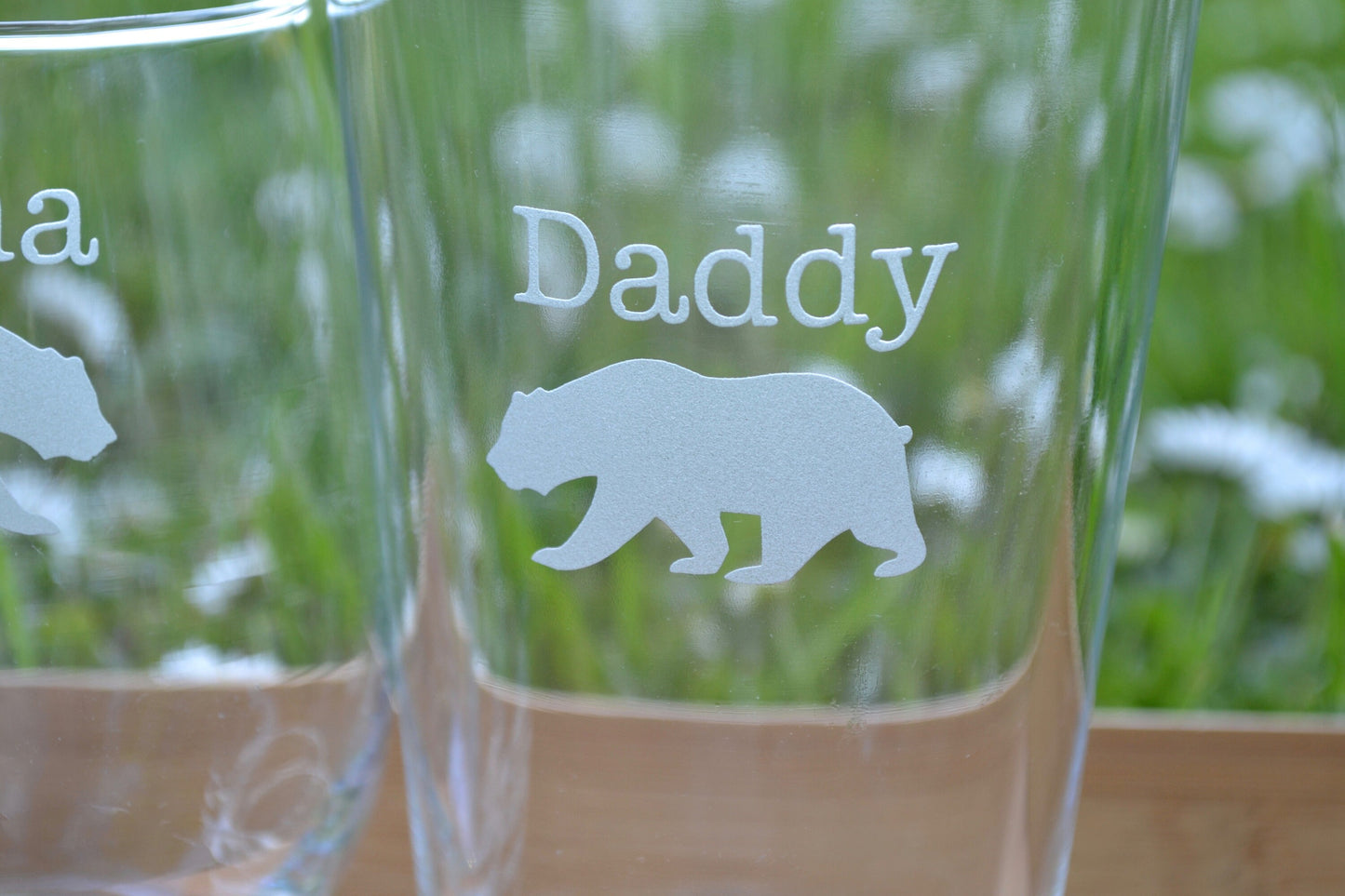 (H) Pint Glasses/Wine Glasses, Mama and Daddy Bear Glasses