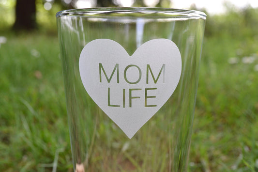 (H) Pint Glasses, Mom Pint Glass