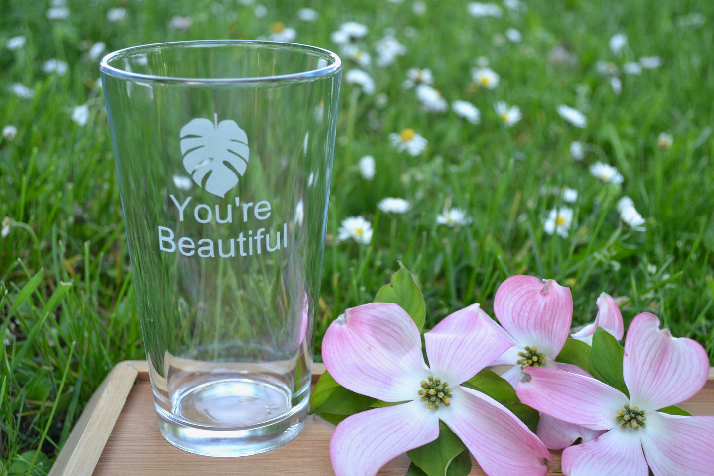 (H) Pint Glass, You're Beautiful Drinking Glass