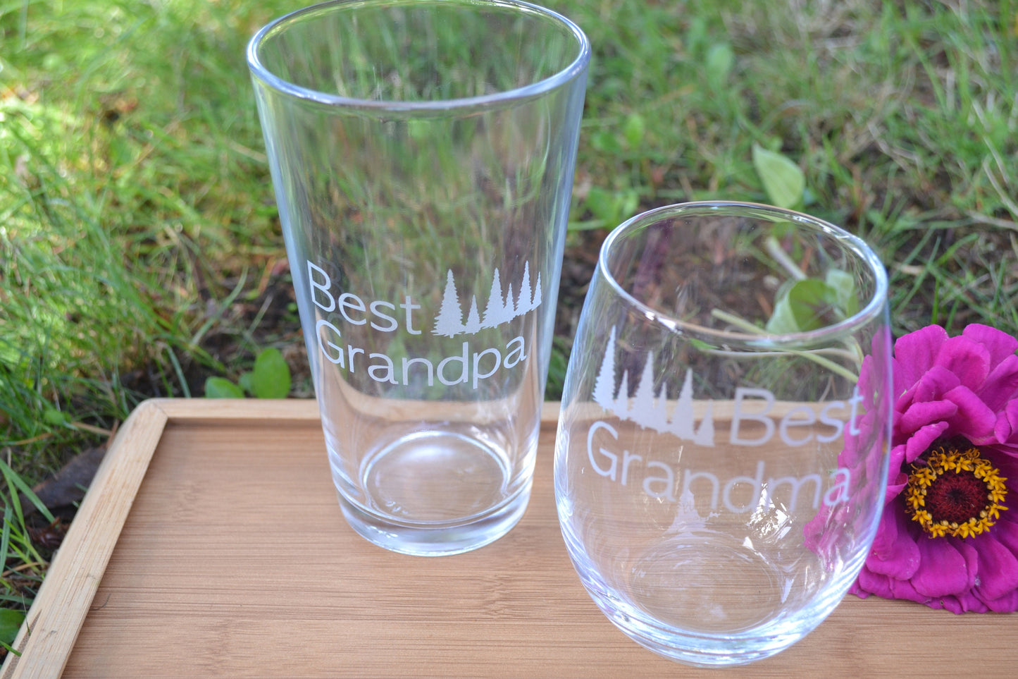 (H) Pint Glasses, Wine Glasses, Grandparent Glasses