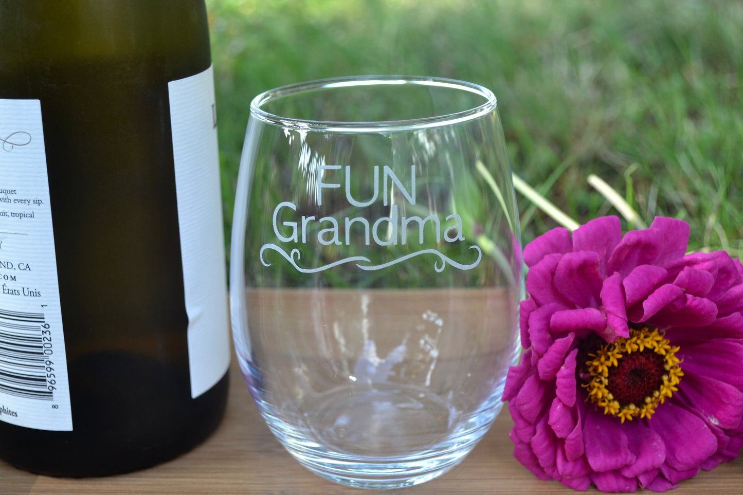 (H) Pint Glass,Stemless Wine Glass, Grandma