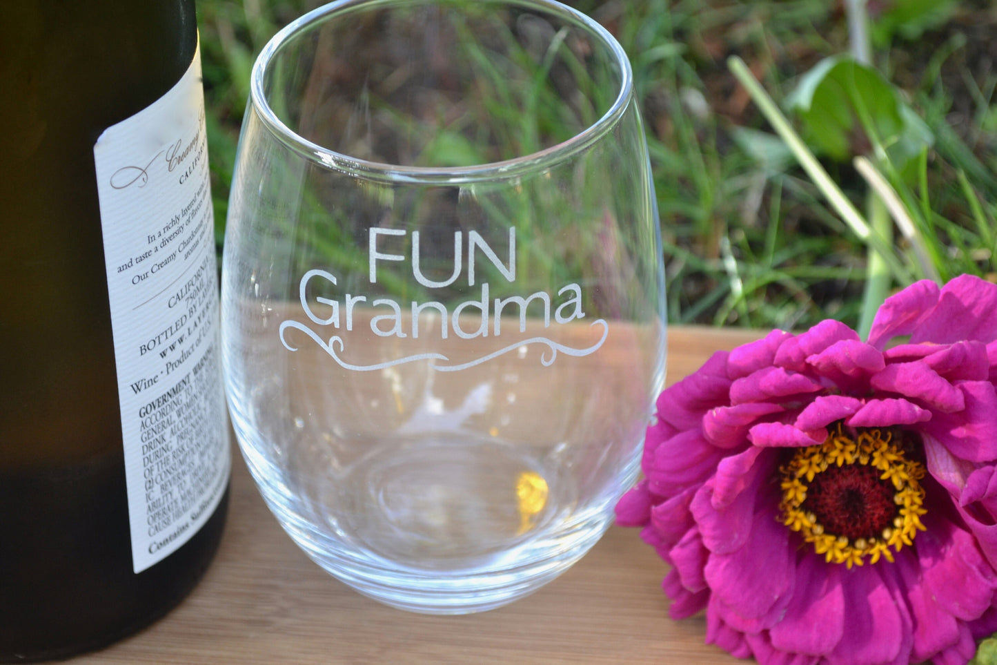 (H) Pint Glass,Stemless Wine Glass, Grandma