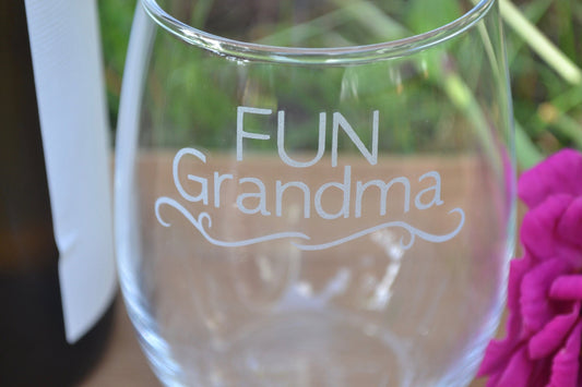 (H) Pint Glass,Stemless Wine Glass, Grandma