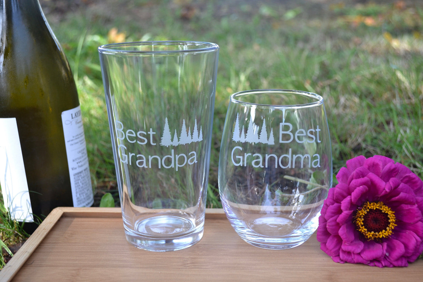 (H) Pint Glasses, Wine Glasses, Grandparent Glasses