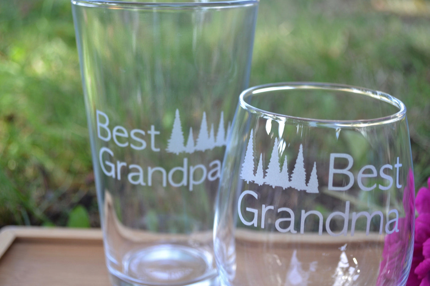 (H) Pint Glasses, Wine Glasses, Grandparent Glasses