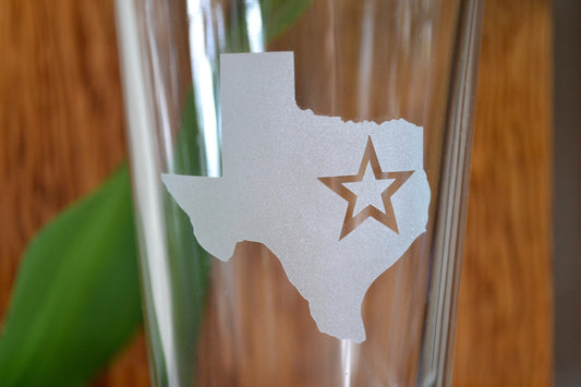 (H) Pint Glasses, Texas Pint Glass