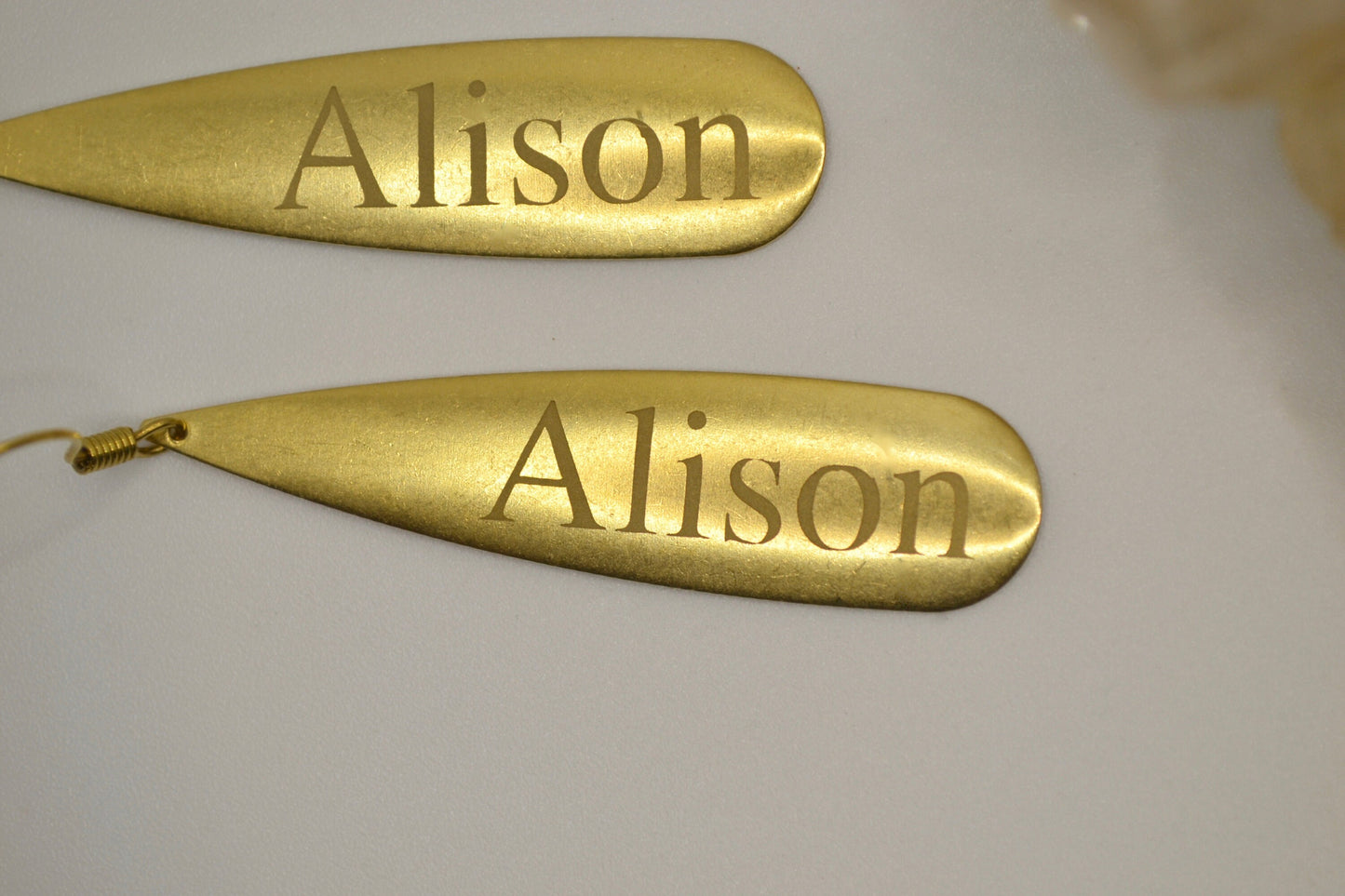 (M) Personalized Brass Earrings